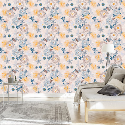 Wallpaper Delicate Colorful Flowers