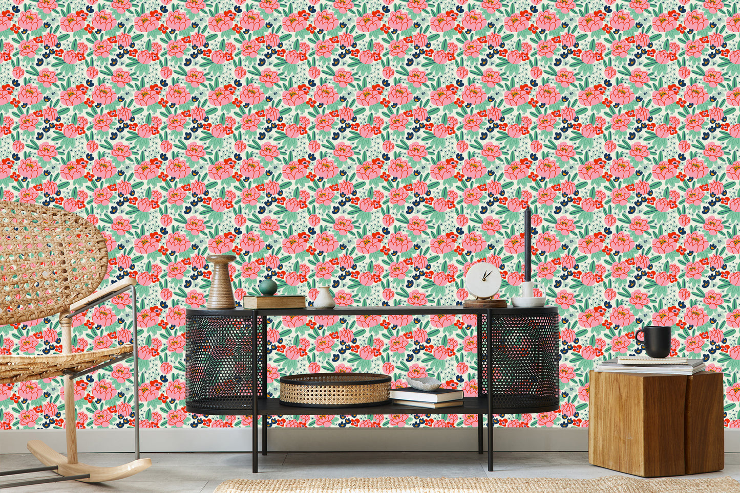 Wallpaper Handdrawn Peonies