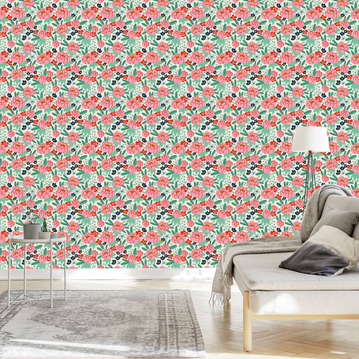 Wallpaper Handdrawn Peonies