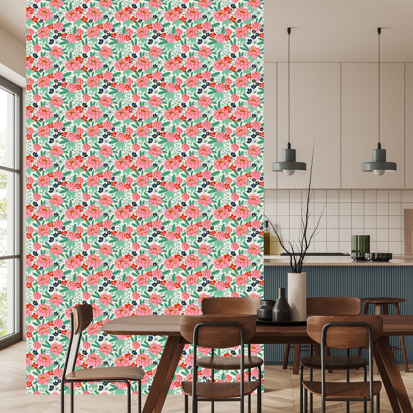 Wallpaper Handdrawn Peonies