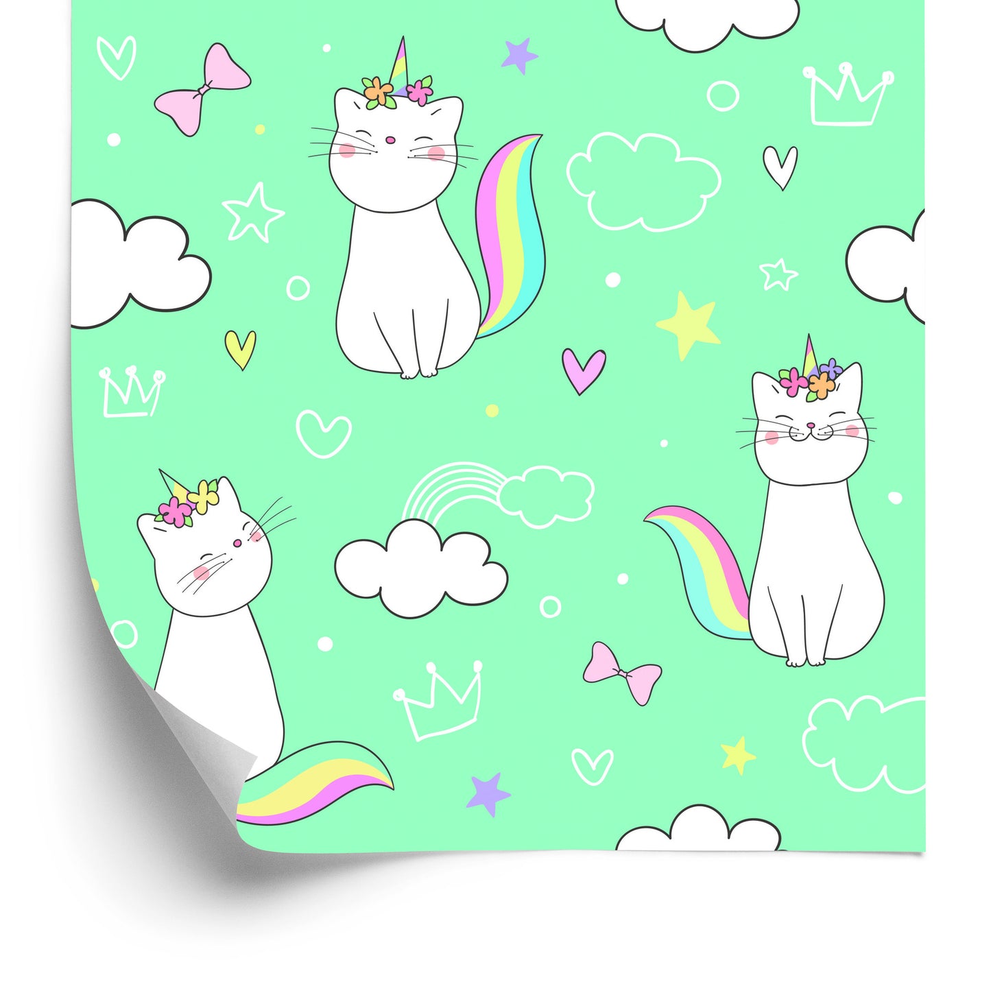Wallpaper Rainbow Small Cats