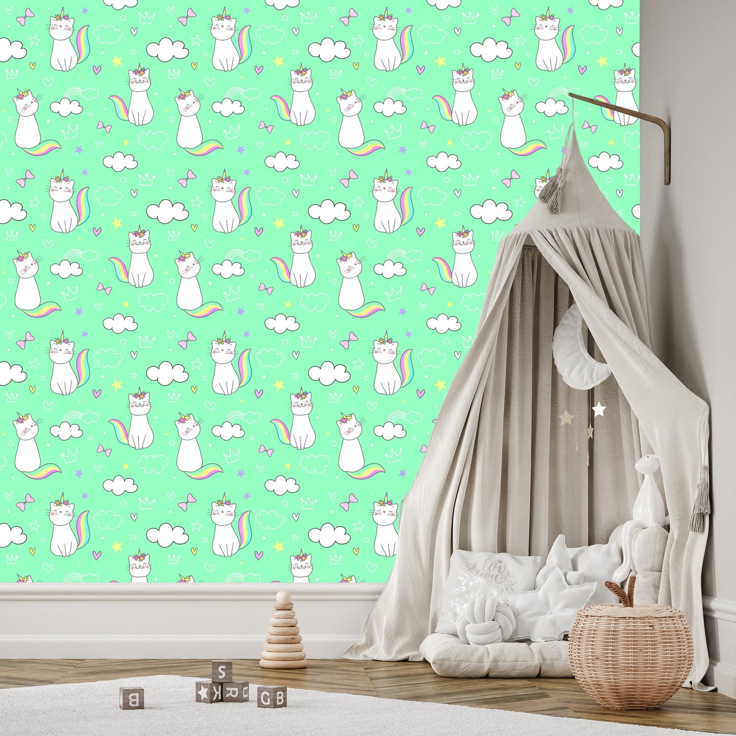 Wallpaper Rainbow Small Cats
