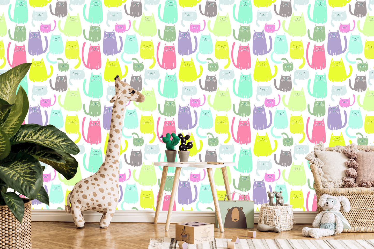 Wallpaper Colored Funny Small Cats