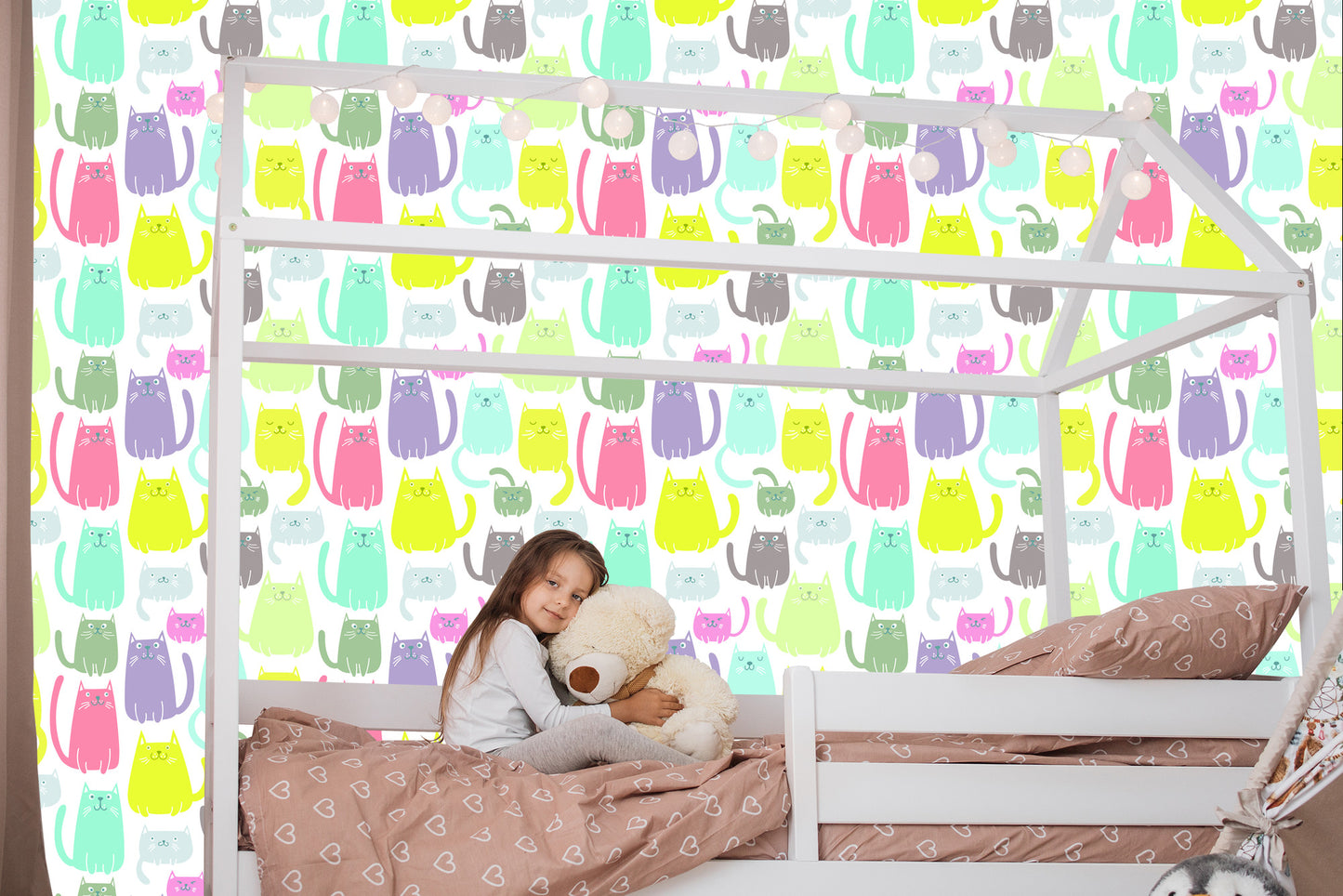 Wallpaper Colored Funny Small Cats