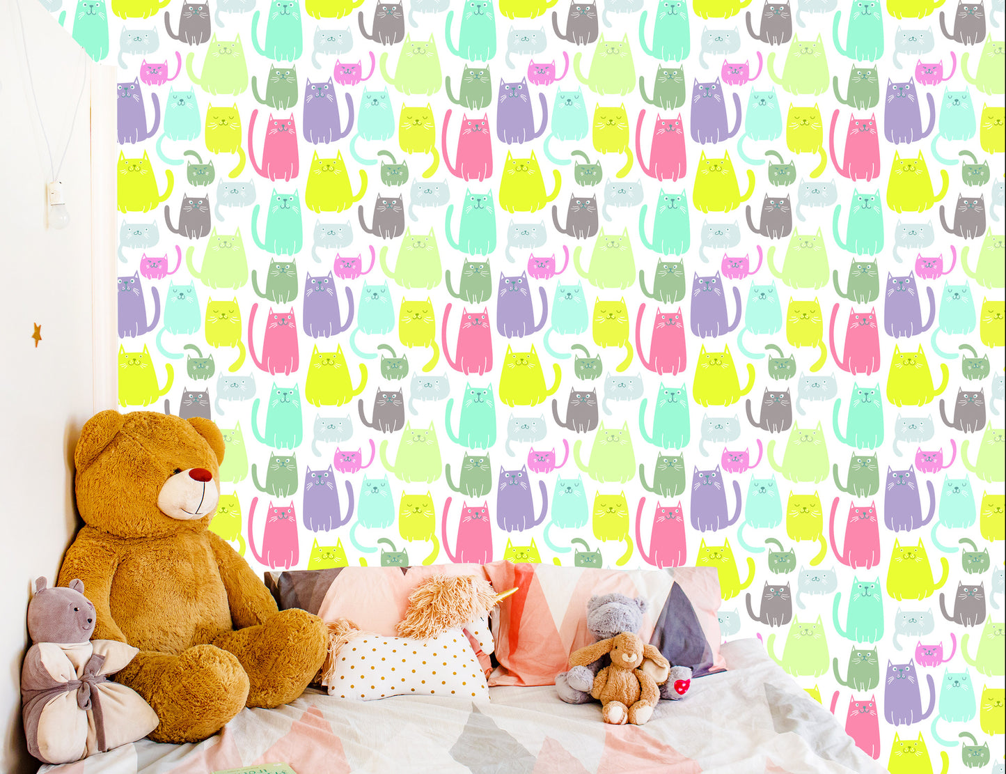Wallpaper Colored Funny Small Cats