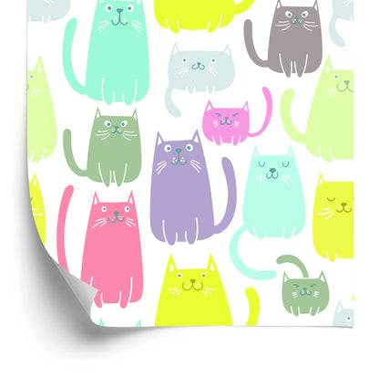 Wallpaper Colored Funny Small Cats