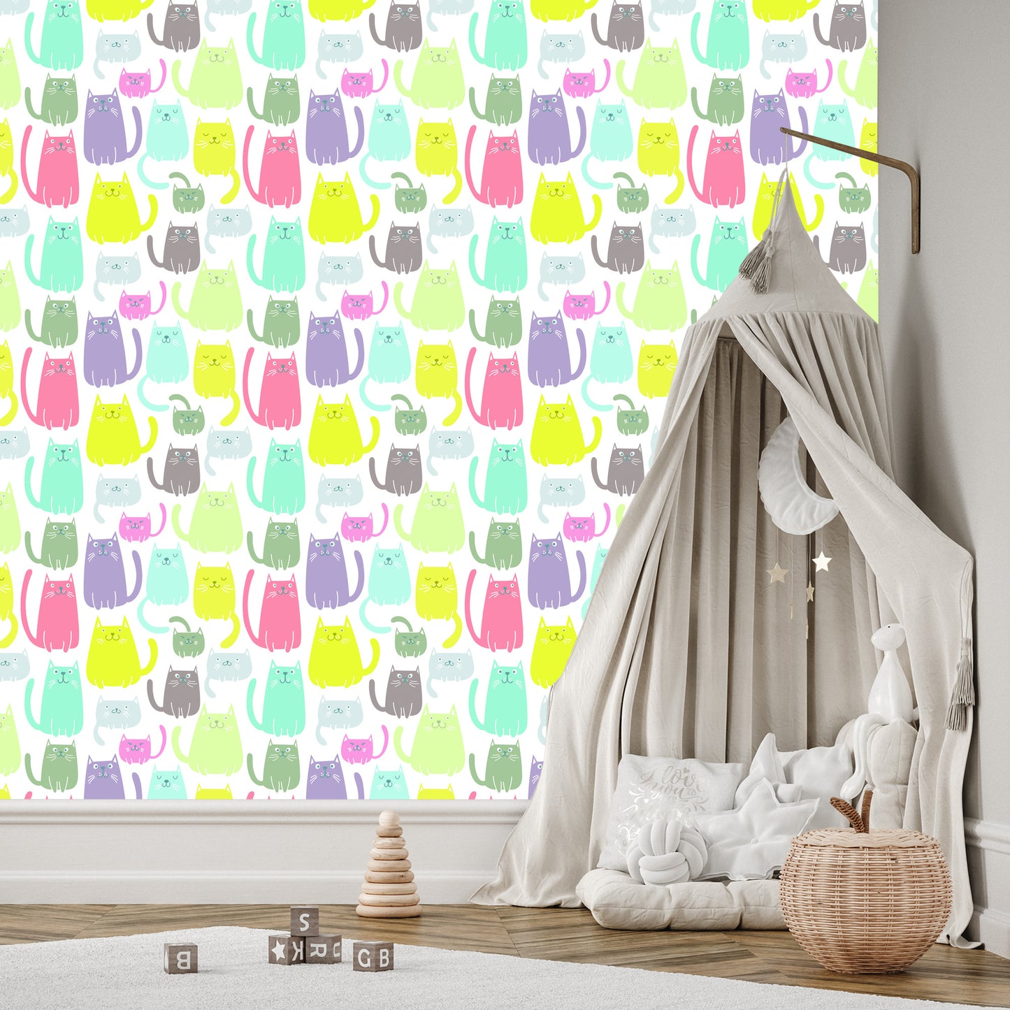 Wallpaper Colored Funny Small Cats