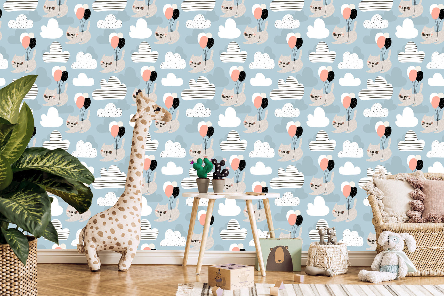 Wallpaper Cats And Balloons