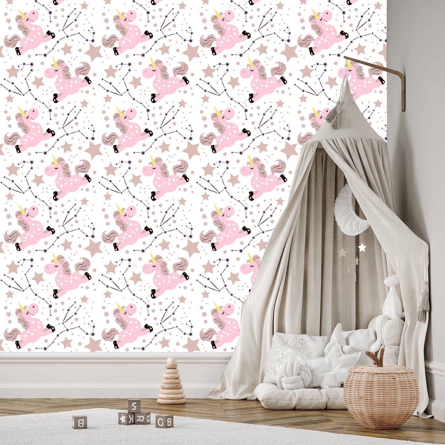 Wallpaper Unicorns Under Stars