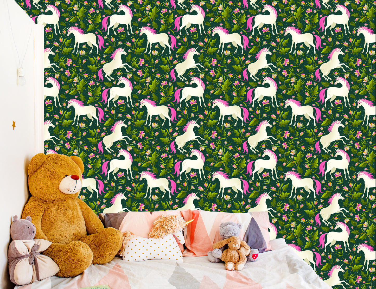 Wallpaper Unicorns Among Plants