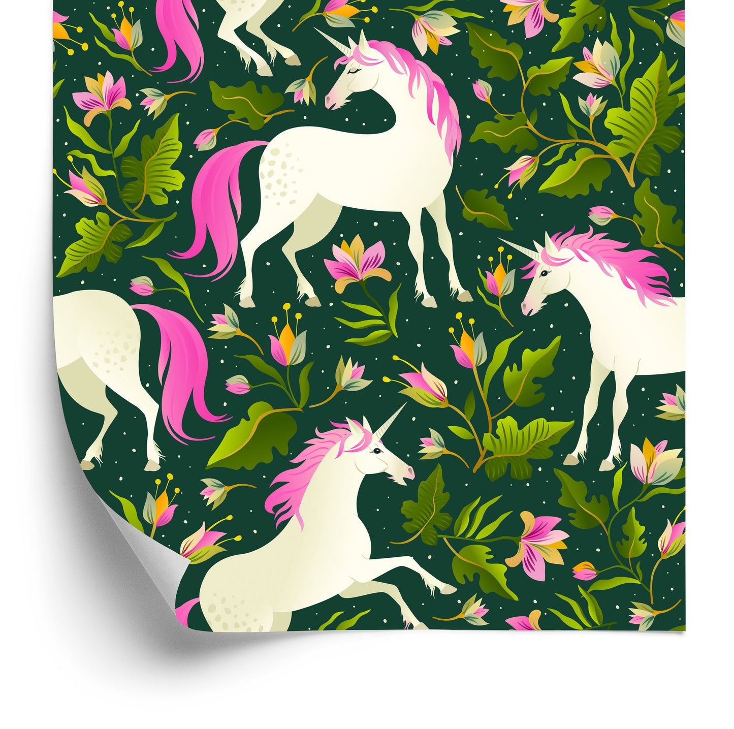 Wallpaper Unicorns Among Plants
