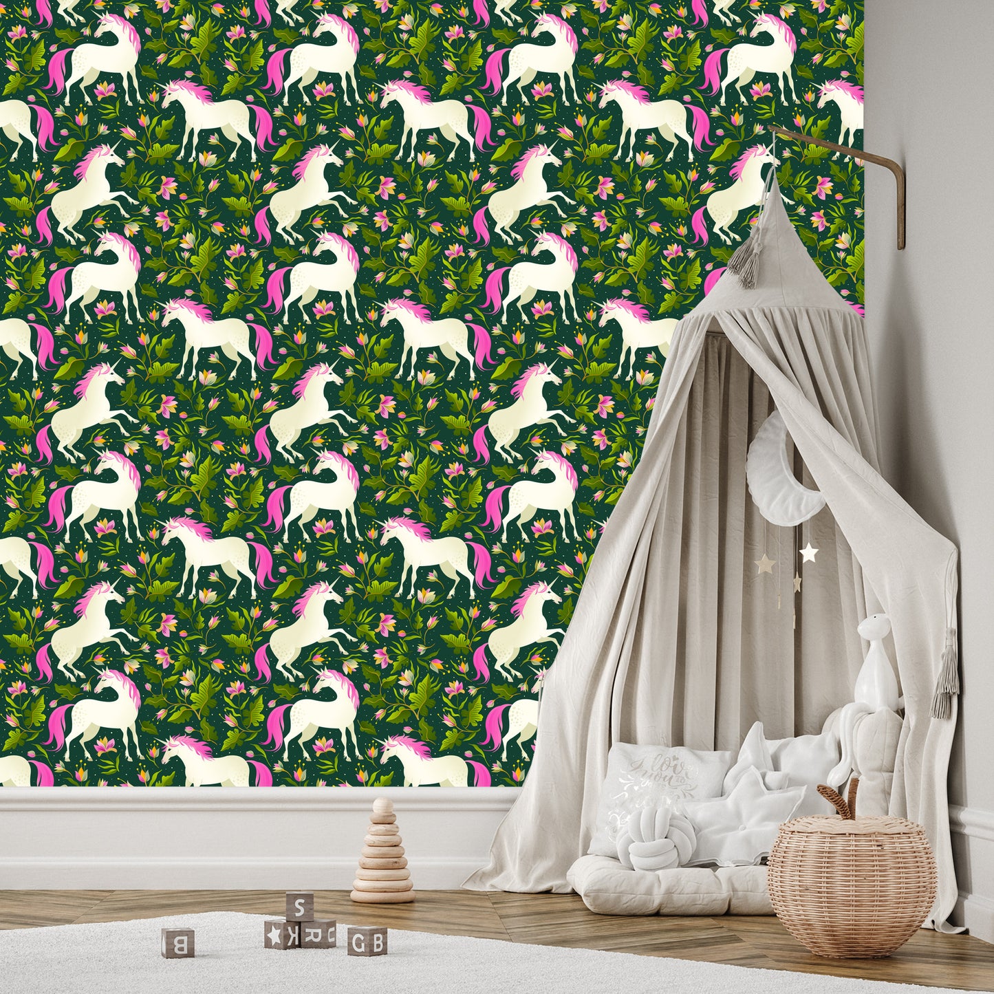 Wallpaper Unicorns Among Plants