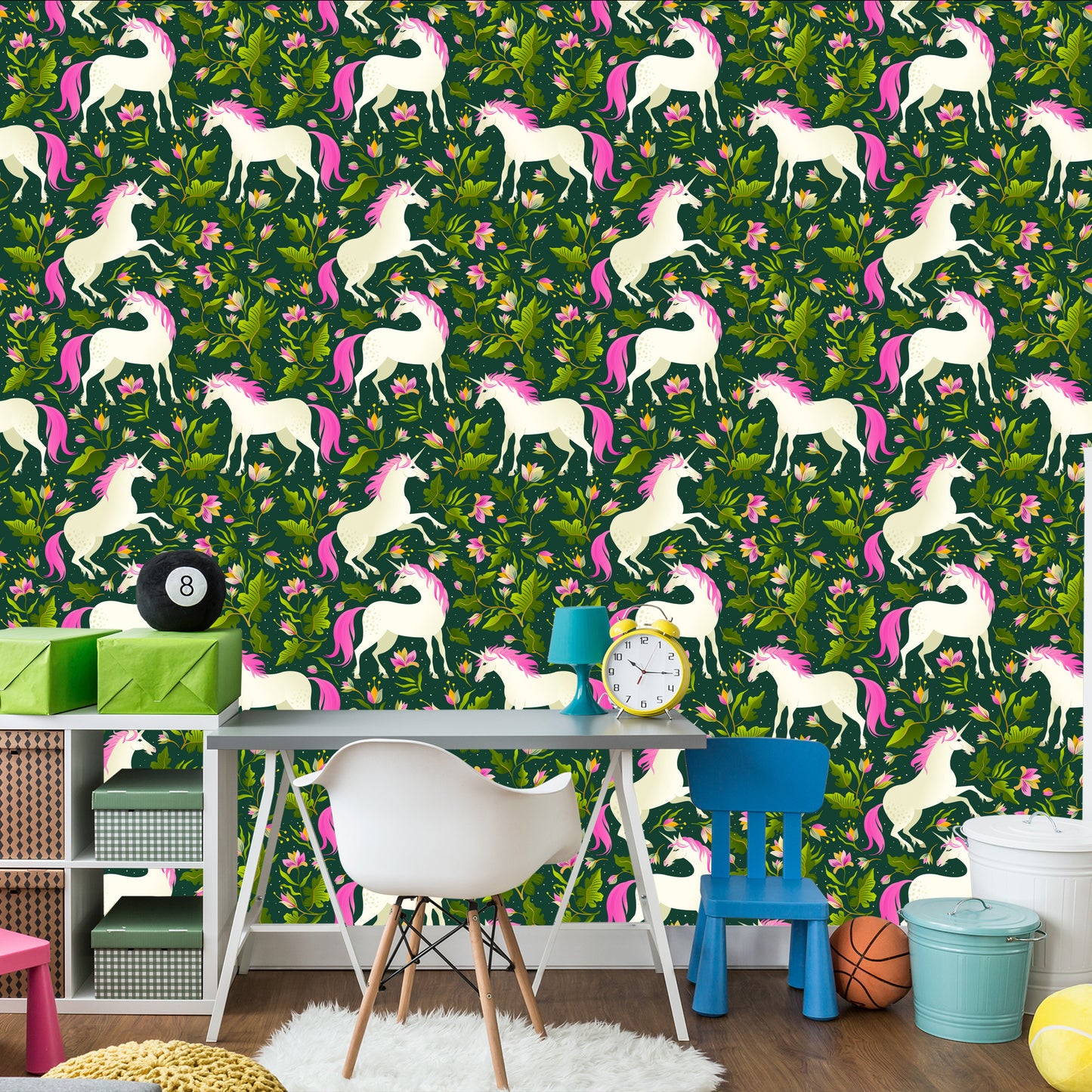 Wallpaper Unicorns Among Plants
