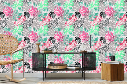Wallpaper Stylish Tropical Leaves