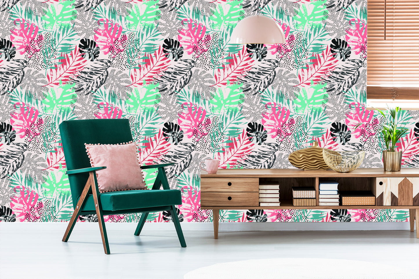 Wallpaper Stylish Tropical Leaves