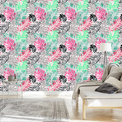 Wallpaper Stylish Tropical Leaves