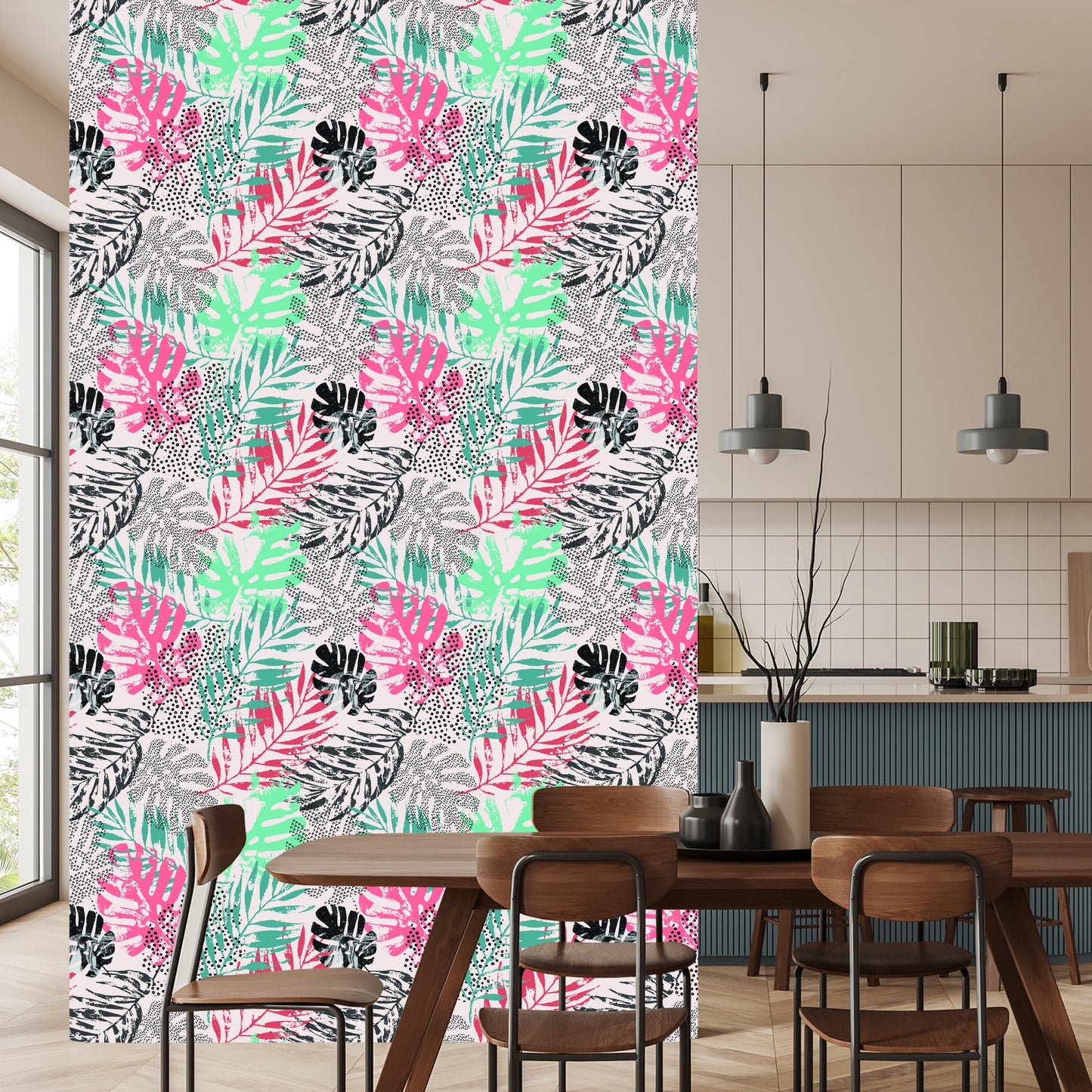 Wallpaper Stylish Tropical Leaves