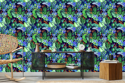 Wallpaper Succulents And Tropical Leaves