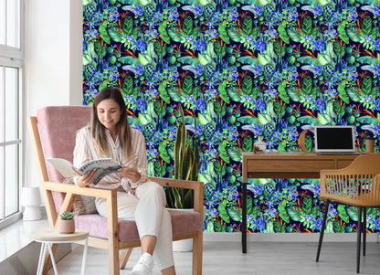 Wallpaper Succulents And Tropical Leaves
