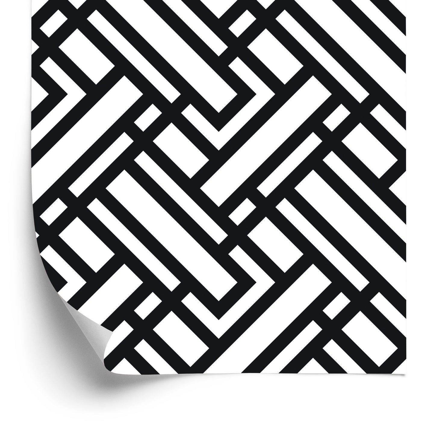 Wallpaper Black And White Geometric Pattern