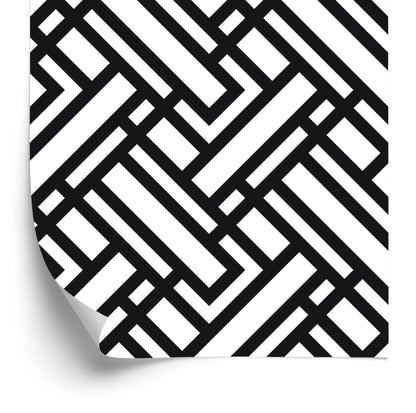 Wallpaper Black And White Geometric Pattern