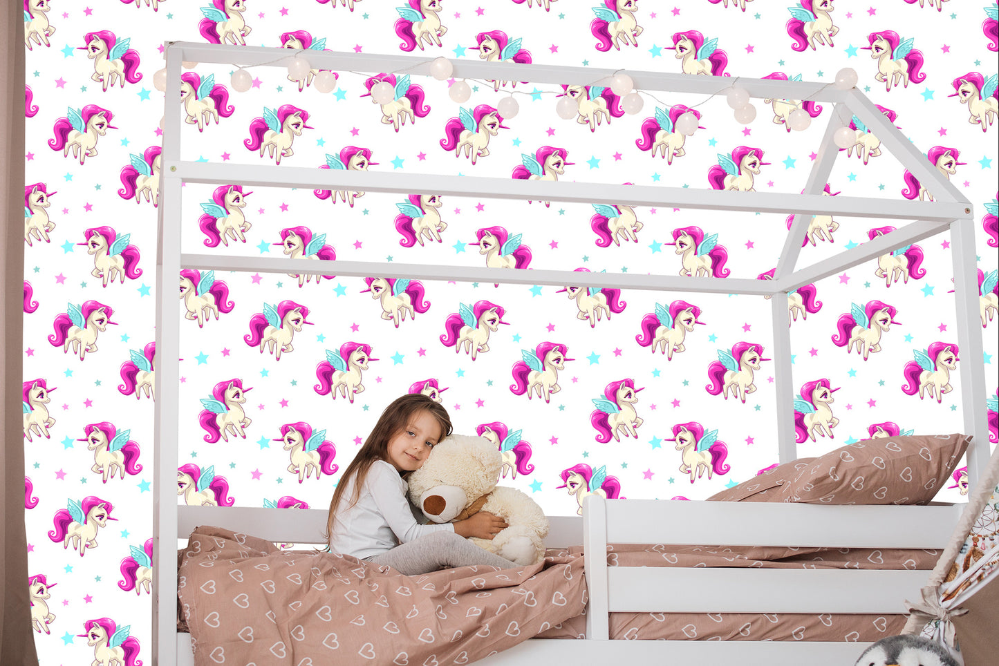 Wallpaper Flying Unicorns And Asterisks