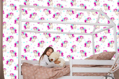 Wallpaper Flying Unicorns And Asterisks