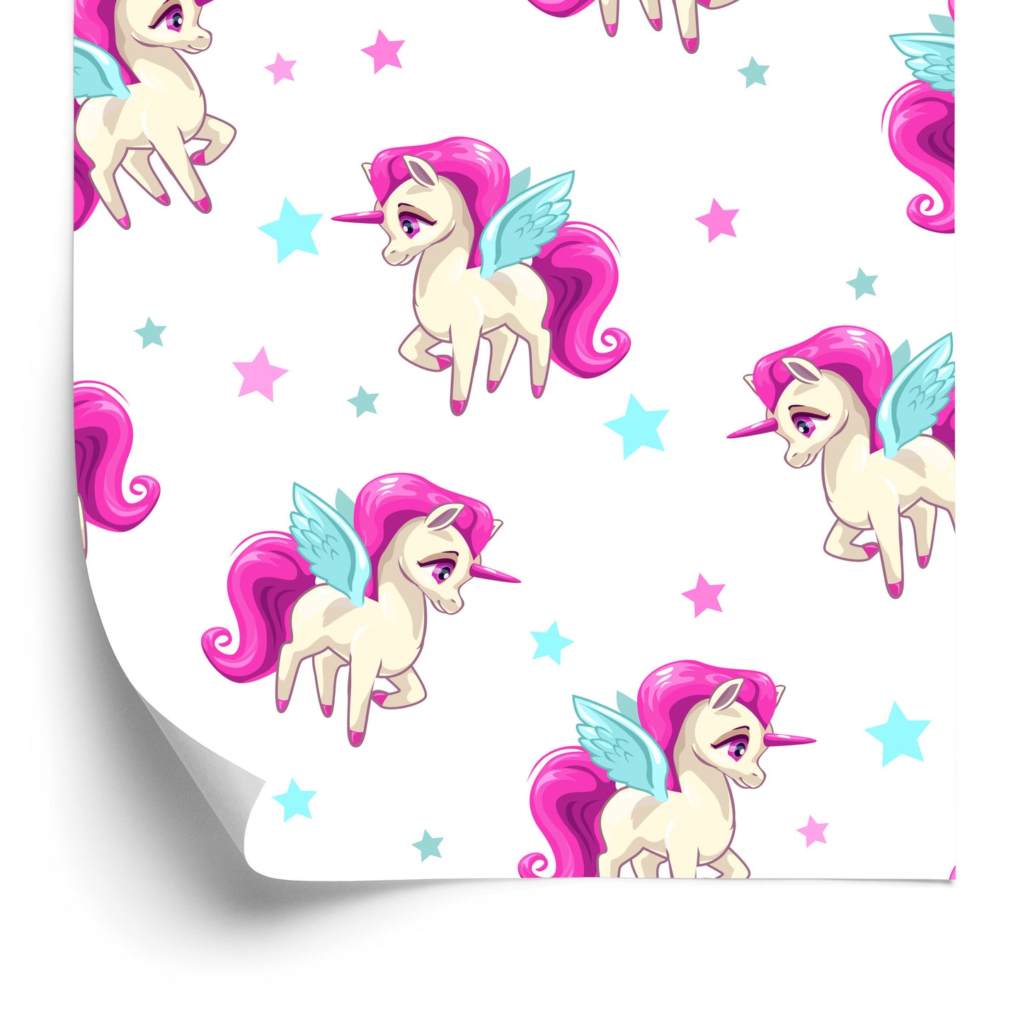 Wallpaper Flying Unicorns And Asterisks