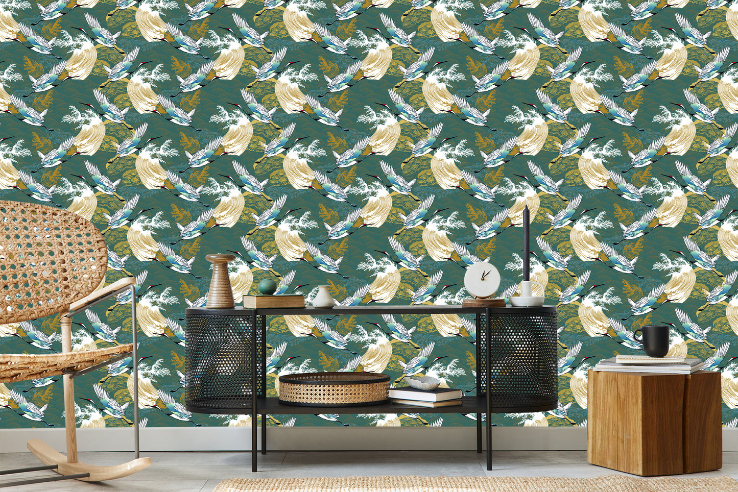 Wallpaper Flying Cranes