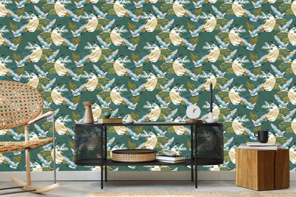Wallpaper Flying Cranes