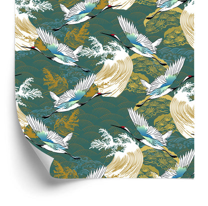 Wallpaper Flying Cranes