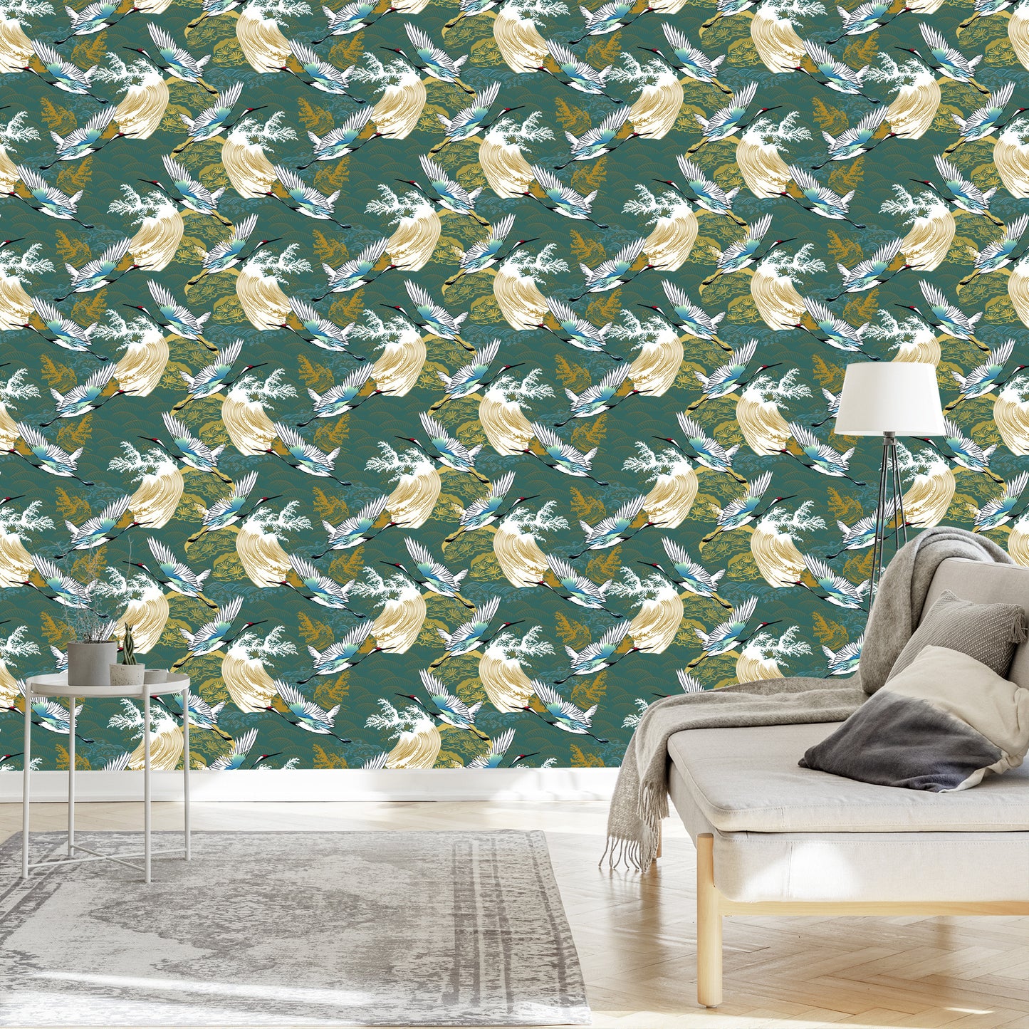 Wallpaper Flying Cranes