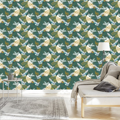 Wallpaper Flying Cranes