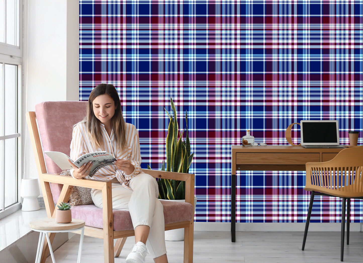 Wallpaper Checked Modern, Geometric