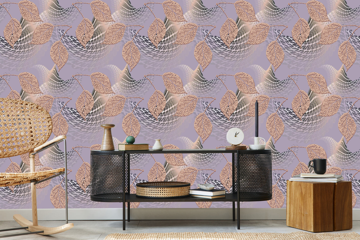 Wallpaper Three-Dimensional Wallpaper, 3D, Optical, Leaves