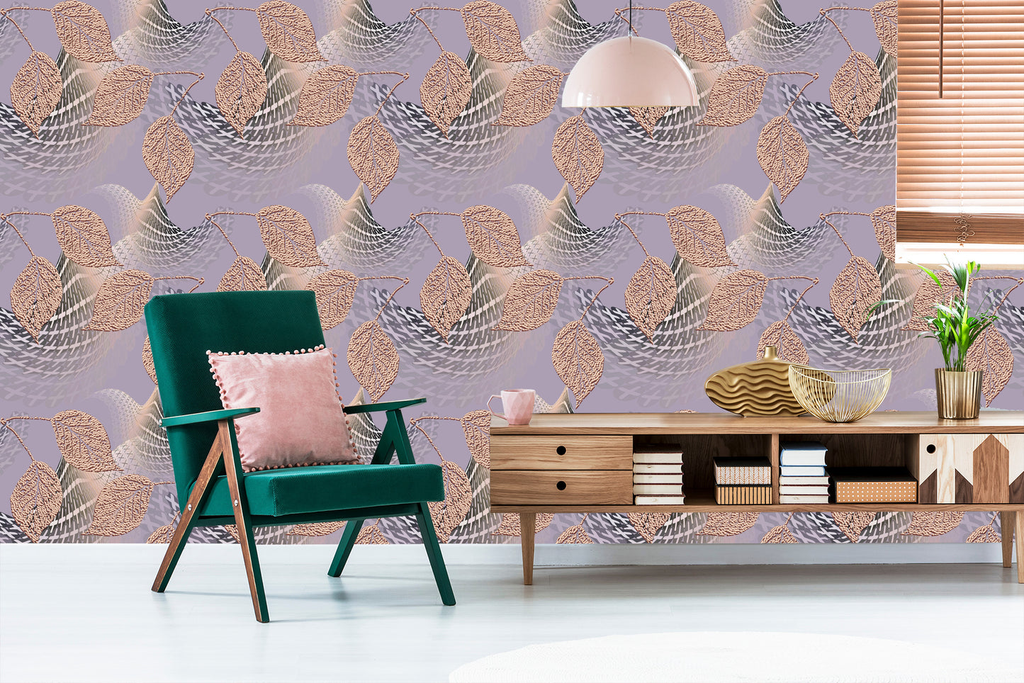 Wallpaper Three-Dimensional Wallpaper, 3D, Optical, Leaves