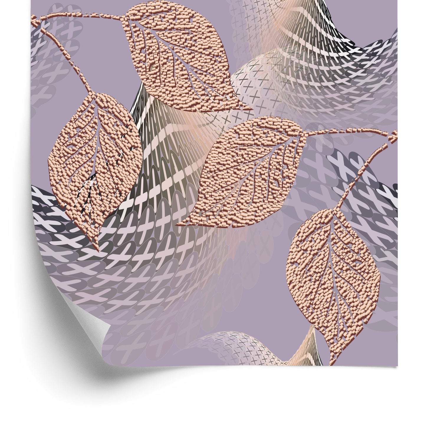 Wallpaper Three-Dimensional Wallpaper, 3D, Optical, Leaves