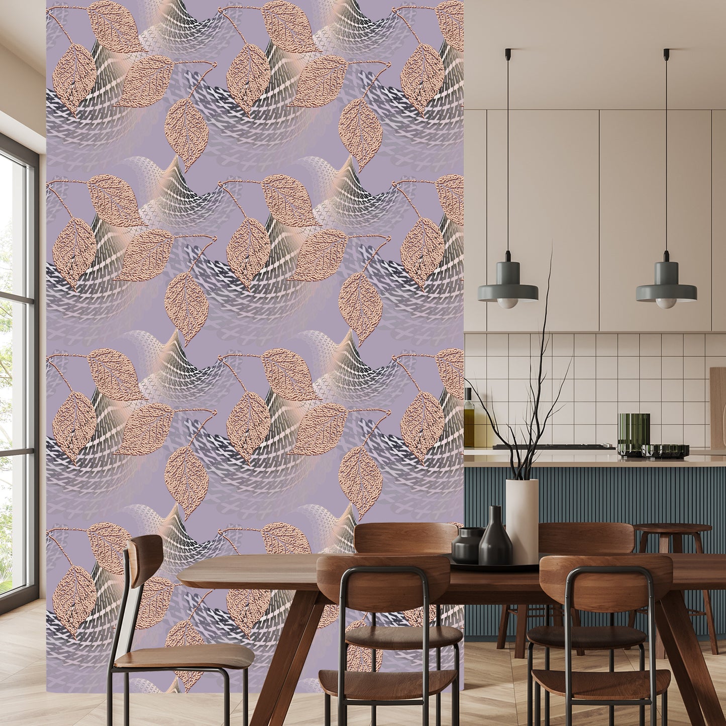 Wallpaper Three-Dimensional Wallpaper, 3D, Optical, Leaves