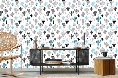 Wallpaper Cacti, Plants, Scandinavian Style