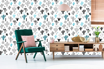 Wallpaper Cacti, Plants, Scandinavian Style