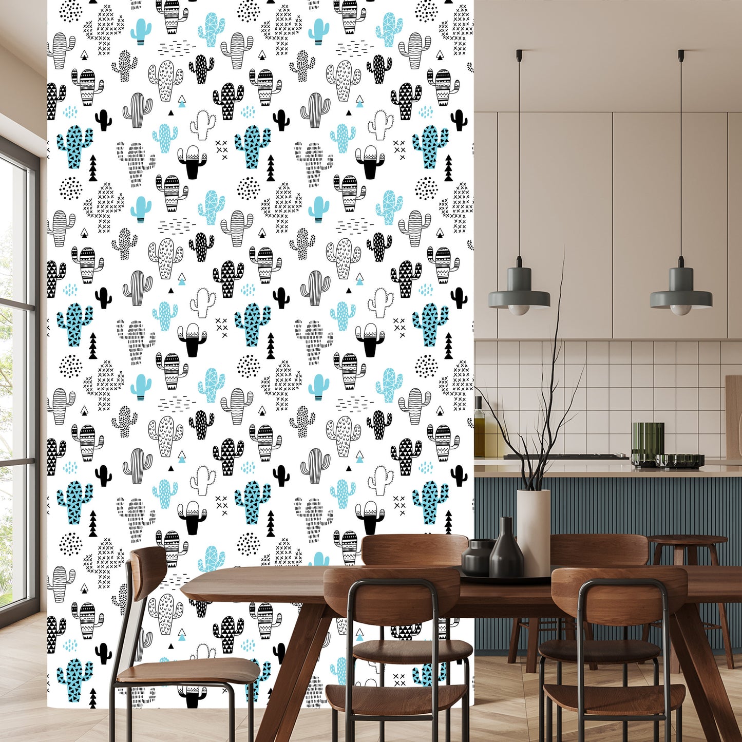 Wallpaper Cacti, Plants, Scandinavian Style