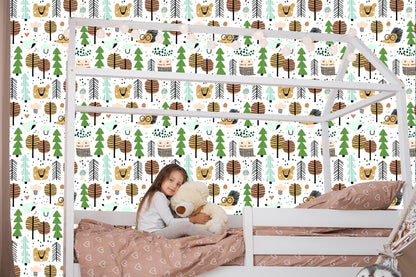 Wallpaper Leaves Trees Hedgehog Bear