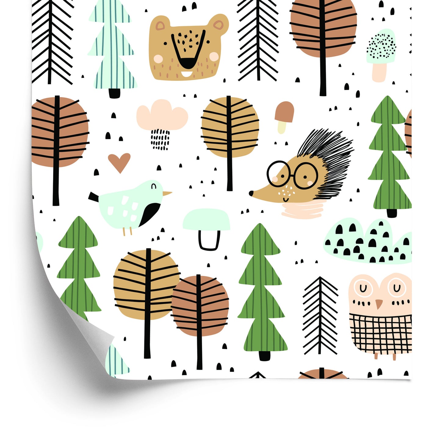 Wallpaper Leaves Trees Hedgehog Bear