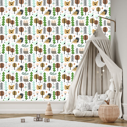 Wallpaper Leaves Trees Hedgehog Bear