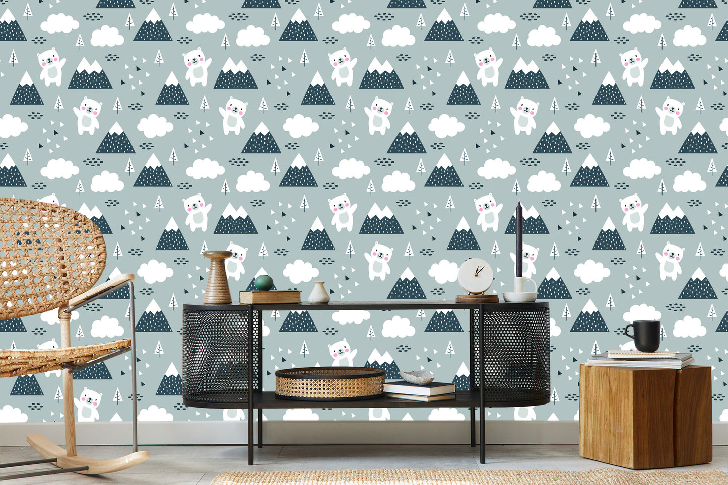 Wallpaper Bears Among Cloudds And Moutains
