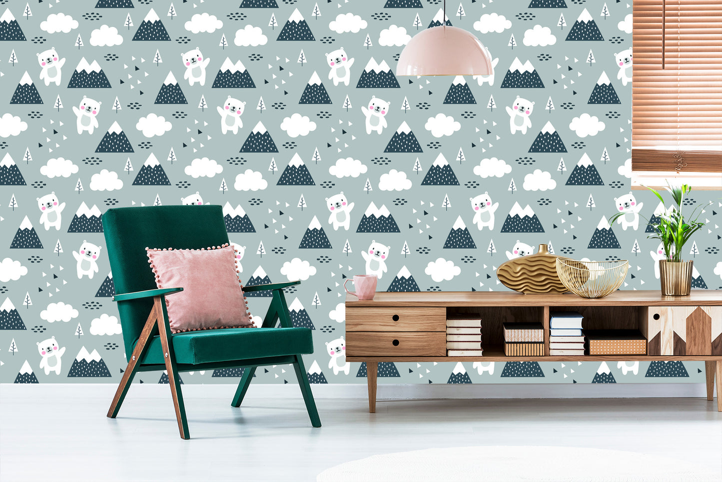 Wallpaper Bears Among Cloudds And Moutains
