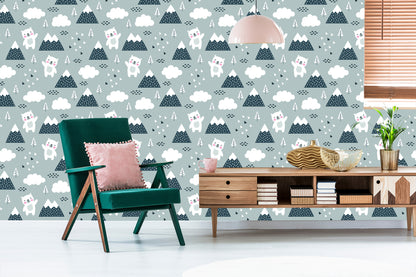 Wallpaper Bears Among Cloudds And Moutains