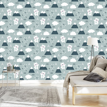 Wallpaper Bears Among Cloudds And Moutains