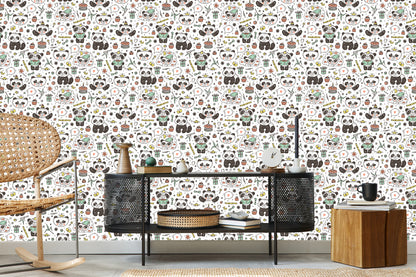 Wallpaper Pandas Among Toys