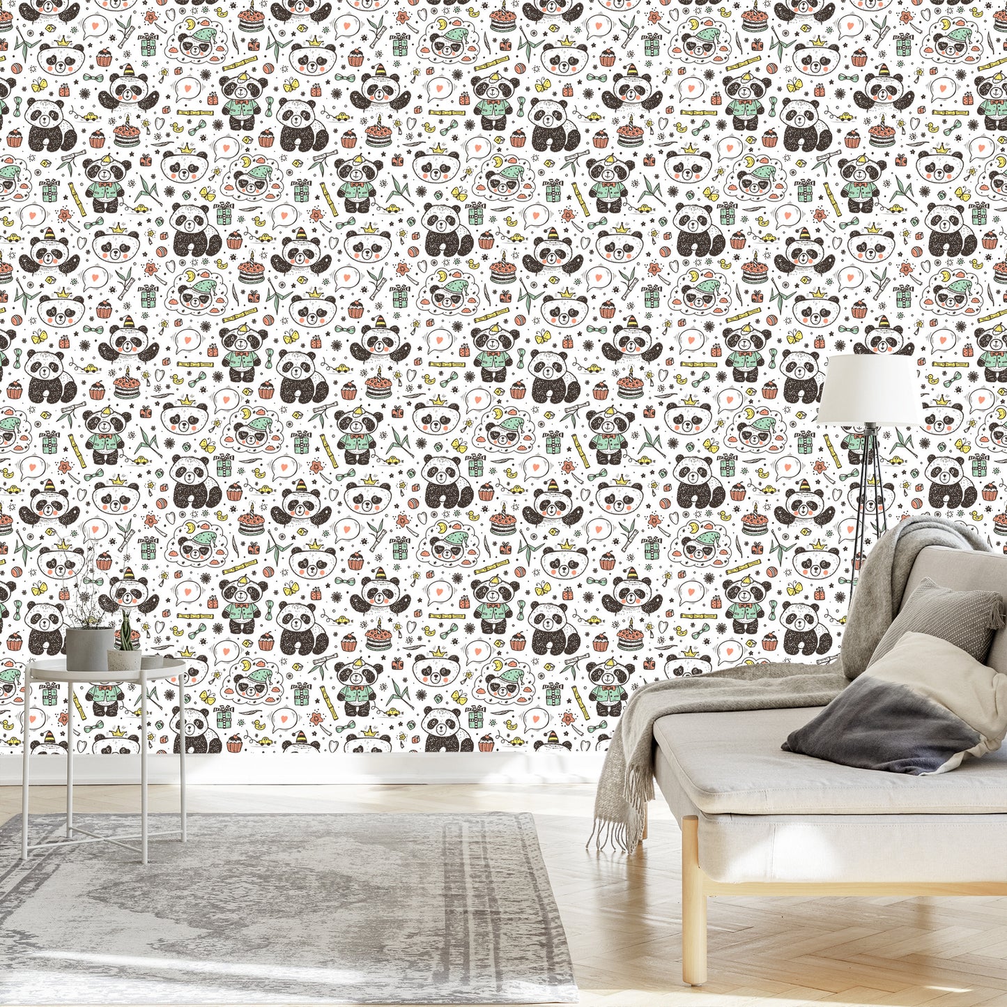 Wallpaper Pandas Among Toys
